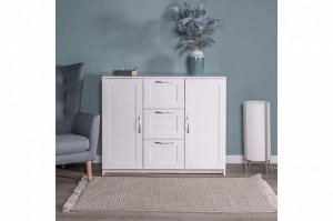 СИРИУС Тумба 2 двери и 3 ящика, белый. 95х117х41см