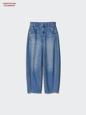 UNIQLO x Comptoir des Cotonniers - джинсы Barrel Leg из хлопка - 68 BLUE