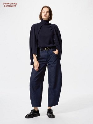 UNIQLO x Comptoir des Cotonniers - джинсы Barrel Leg из хлопка - 68 BLUE