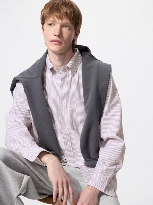 UNIQLO - рубашка оксфорд в полоску - 17 RED