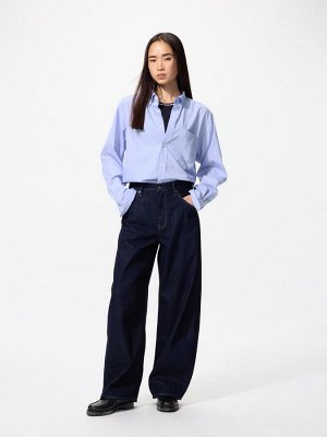 UNIQLO - хлопковая рубашка с эффектом «hairline» - 13 RED