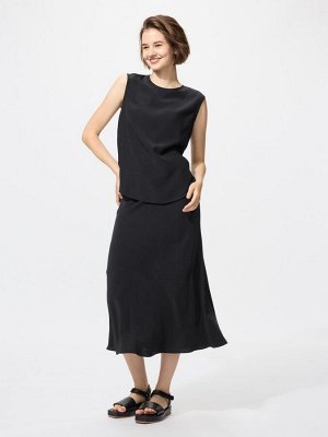 UNIQLO x Comptoir des Cotonniers - лёгкая блузка без рукавов из льна - 09 BLACK