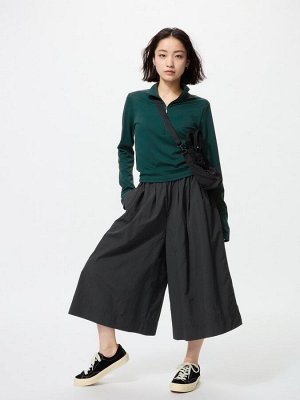 UNIQLO - нейлоновые кюлоты с эффектом юбки, укороченная длина - 09 BLACK