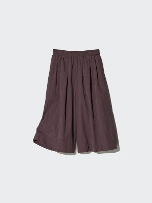 UNIQLO - нейлоновые кюлоты с эффектом юбки, укороченная длина - 56 OLIVE