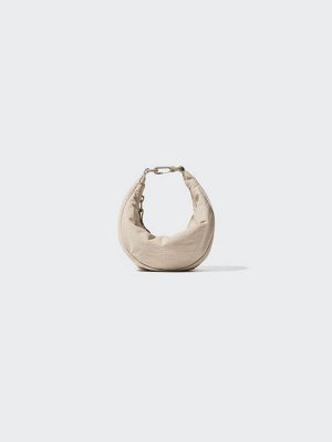 UNIQLO - миниатюрная круглая сумка с водоотталкивающим эффектом - 32 BEIGE