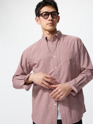 UNIQLO - рубашка из тонкого хлопка в клетку - 18 WINE