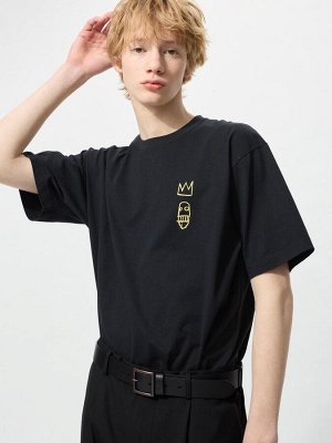 UNIQLO UT - футболка с принтом от Жан-Мишель Баския и свободным кроем - 09 BLACK