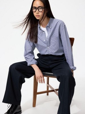 UNIQLO - рубашка из тонкого хлопка в клетку - 31 BEIGE
