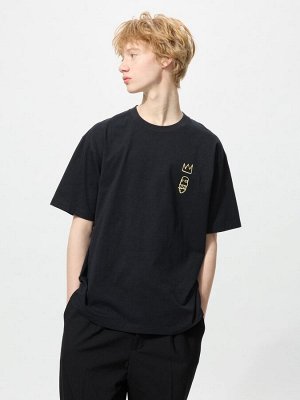 UNIQLO UT - футболка с принтом от Жан-Мишель Баския и свободным кроем - 09 BLACK