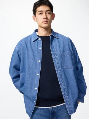 UNIQLO - джинсовая рубашка свободного силуэта - 65 BLUE