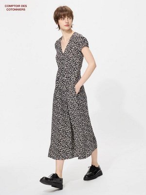 UNIQLO x Comptoir des Cotonniers - легкое льняное платье с коротким рукавом - 01 OFFWHITE