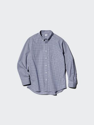 UNIQLO - рубашка из тонкого хлопка в клетку - 31 BEIGE