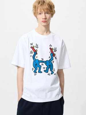 UNIQLO UT - футболка с принтом от Кита Херинга и свободным кроем - 00 WHITE