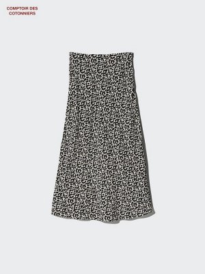 UNIQLO x Comptoir des Cotonniers - легкая миди-юбка из льна - 01 OFFWHITE