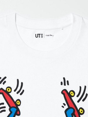 UNIQLO UT - футболка с принтом от Кита Херинга и свободным кроем - 00 WHITE