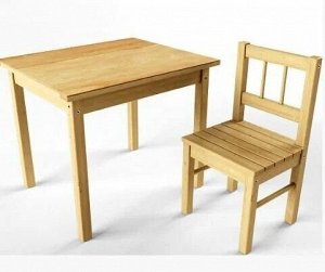 МАЛУМ Комплект детский (стол + стул), массив сосны