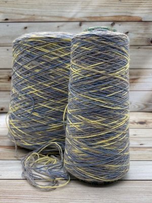 Пряжа для вязания 100 гр, Calzetteria носочная пряжа 75% меринос 25% полиамид 400м/100г 11 Серый-голубой-желтый
