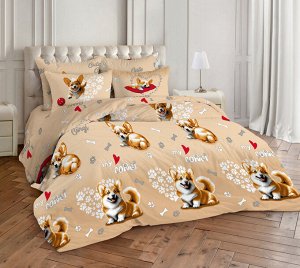 Постельное белье из поплина российского Корги( НОВЫЙ)