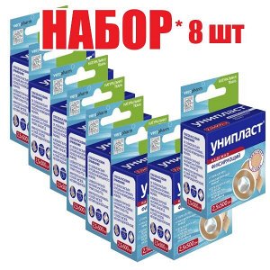 Лейкопластырь Унипласт фиксирующ. нетканый 2,5х500см отпуск 8шт)	Верофарм АО