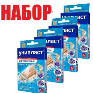 Лейкопластырь Унипласт бактер. водоотталкивающ. 1,9х7,2см №20 (на плен. осн.) (отпуск 4шт)	Верофарм АО