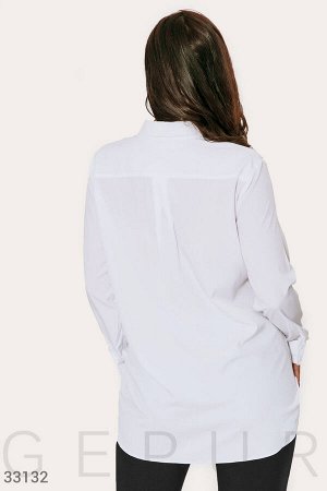 Белоснежная рубашка с завязками
