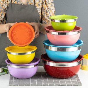 Миска из нержавеющей стали с крышкой, 28 см