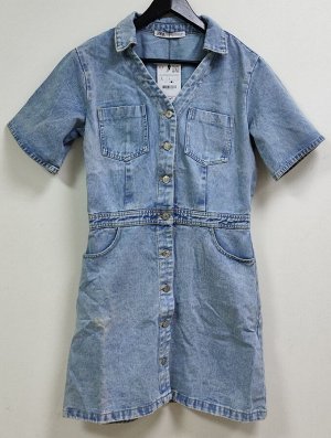 ZARA CHINA ДЖИНСОВОЕ МИНИ-ПЛАТЬЕ, голубой