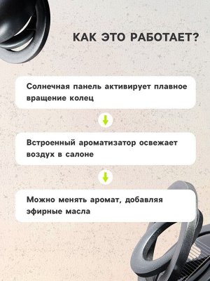 Аксессуар на панель с ароматизатором, гравитационные кольца, вращается от солнца, планета, черный