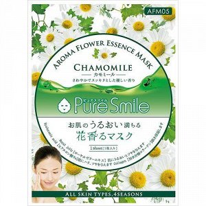 "Pure Smile" "Aroma Flower" Успокаивающая маска для лица с маслом ромашки, коэнзим