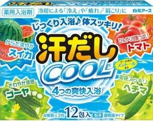 "Hakugen Earth" "Asedashi COOL" Освежающая соль для ванны  с аминокислотами, витамин