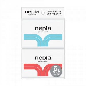 "NEPIA" "Premium Soft" Бумажные двухслойные носовые платки 10 шт./уп. (упаковка 6 ш