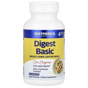 Ферментный комплекс для пищеварения Enzymedica Digest Basic 90 капсул — поддержка комфортного пищеварения и улучшенного усвоения питательных веществ