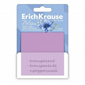 Блок с липким краем пластиковый 75X75 мм, ErichKrause "Pastel Bloom", 50 листов, микс