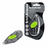 Корректирующая лента 5 мм x 8 м, ErichKrause ErgoLine, с резиновой вставкой, корпус серый, блистер