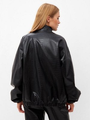 Жакет женский демисезонный MINAKU: Eco leather, чёрный