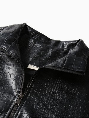 Жакет женский демисезонный MINAKU: Eco leather, чёрный
