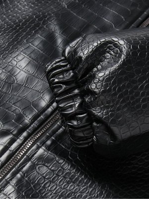 Жакет женский демисезонный MINAKU: Eco leather, чёрный