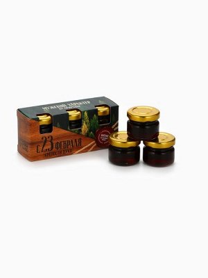 Варенье с сосновыми шишками «23 февраля», вкусы: апельсин, брусника, классический, 30 г x 3 шт.