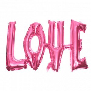 Шар фольгированный "Надпись Любовь" 38", заглавные буквы, цвет розовый