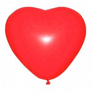 Шар латексный 15", сердце, пастель, набор 25 шт., цвет красный