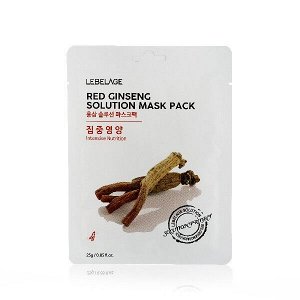 LEBELAGE. ТКАНЕВАЯ МАСКА ДЛЯ ЛИЦА RED GINSENG RED GINSENG SOLUTION MASK PACK, 25 г.