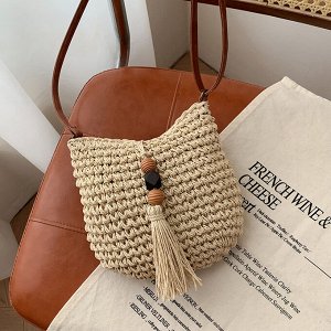Сумка плетеная, летняя, пляжная