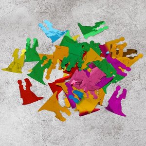 Наполнитель для шаров «Конфетти молодожены», 500 г, 3.5 см, фольга, МИКС