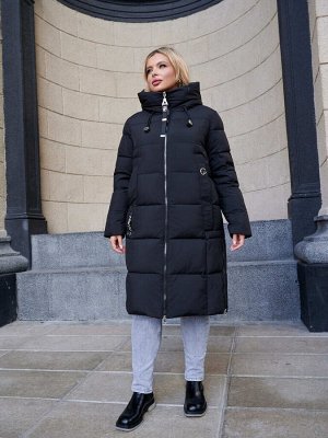 Пальто женское утепленное черное