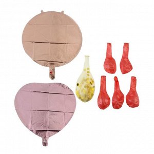 Букет из шаров «Праздничный», конфетти, фольга, латекс, набор 8 шт., цвет розовое золото