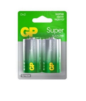 Элемент питания GP Alkaline Super G-Tech LR20 BL2 13AA21-2CRSBC2