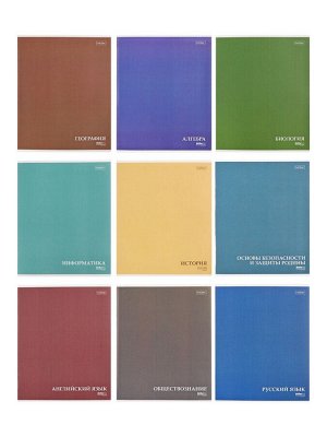 Комплект предметных тетрадей 24 листа, 10 предметов Hatber MoNoCoLoR, обложка мелованный картон, матовая ламинация, тиснение фольгой, с интерактивн?...