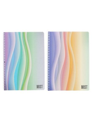 Тетрадь А4, 96 листов в клетку Hatber Mist, на гребне, ламинация Soft-touch, перфорация на отрыв, блок офсет 60-65 г/м?, МИКС 2 вида