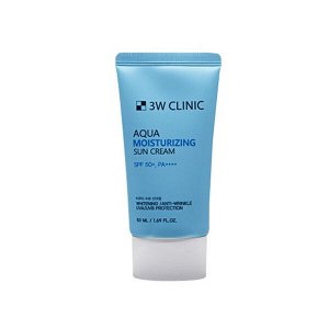 Увлажняющий солнцезащитный крем 3W CLINIC AQUA MOISTURIZING SUN CREAM SPF50+ PA++++ (50ml)