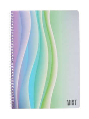 Тетрадь А4, 96 листов в клетку Hatber Mist, на гребне, ламинация Soft-touch, перфорация на отрыв, блок офсет 60-65 г/м?, МИКС 2 вида